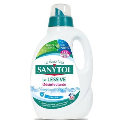 Sanytol  Lessive liquide Désinfectante - Grand Air, 1,705L