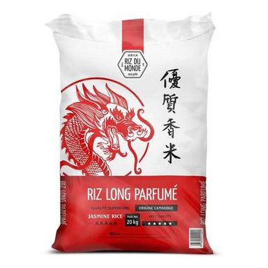 Riz Du Monde Riz Long Parfumé Qualité Supérieure, 20kg