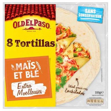 Old el Paso 8 Galettes tortillas maïs et blé, 300g
