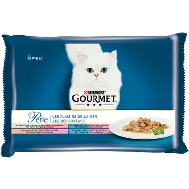 Purina - Gourmet Perle Sachets Plaisirs de la Mer 4 variétés pour chat, 4x85g