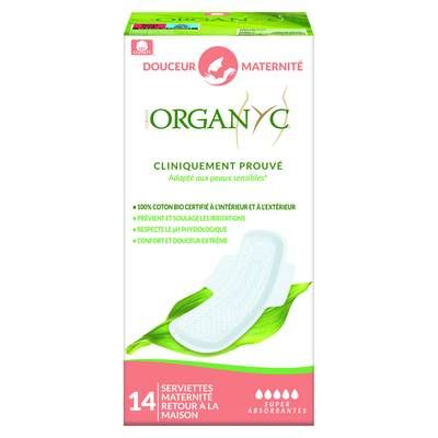 Organyc Serviettes Maternité Retour à la maison, 12 Serviettes