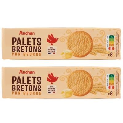 Auchan Palets bretons pur beurre, Lot de 2x125g