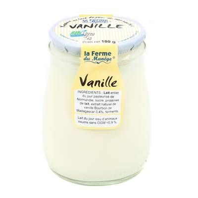 La Ferme du manège Yaourt Vanille au lait entier, 180g