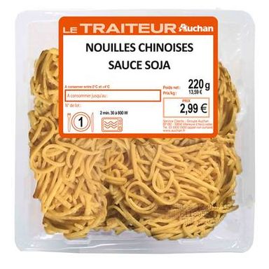 Auchan Le Traiteur Nouilles Chinoises au Soja, 220g
