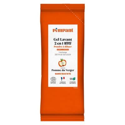 Pimpant Gel lavant Kids 2-en-1 pomme poudre, 1 recharge