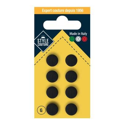 Style couture Boutons boule noir 10mm, 8 pièces