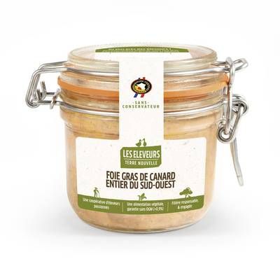 Les Eleveurs, Terre Nouvelle Foie Gras de Canard, Entier, 4/6 parts - 190g