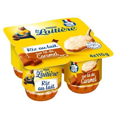 La laitière Riz au lait sur lit de caramel beurre salé, 4x115g