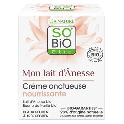 SO'BiO étic Crème onctueuse nourrissante Mon lait d'Ânesse Bio, 50ml