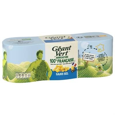Géant Vert Maïs sans sel, 3x140g