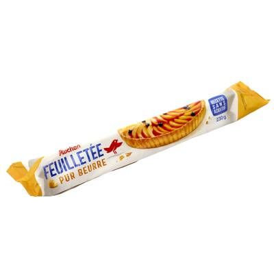 Auchan Pâte Feuilletée Pur Beurre Sans Additif, 230g