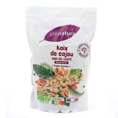 Pronatura Noix de cajou bio sans sel ajouté, 1Kg