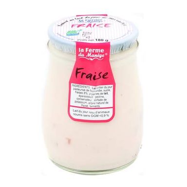 La Ferme du manège Yaourt Fraise au lait entier, 180g