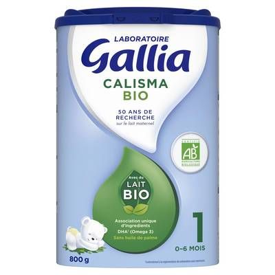 Laboratoire Gallia Lait bébé en poudre Calisma Bio 1er âge, 0-6 mois, 800g