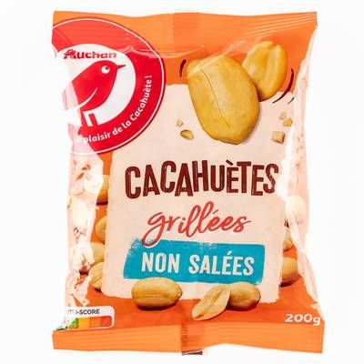 Auchan Cacahuètes grillées sans sel ajouté, 200g
