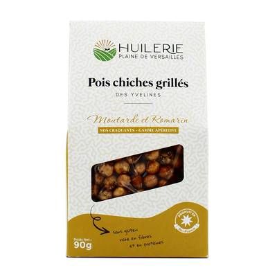 Huilerie Plaine de Versailles Pois Chiches grillés à la Moutarde et au Romarin cultivé dans les Yvelines, 90g