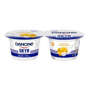 Danone Du Monde Skyr nature sur lit de mangue passion 0%mg, 2x140g