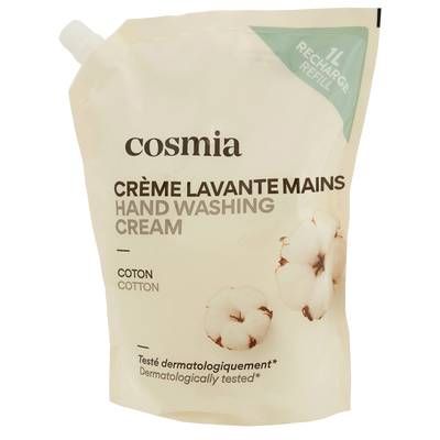 COSMIA Crème lavante mains coton recharge, 1L