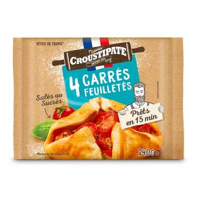 Croustipate Carré Feuilleté, 4 carrés - 240g