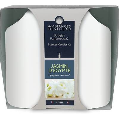 Ambiances Devineau 2 bougies cylindrique Jasmin d'Egypte, 8,5 cm