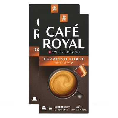 Café Royal Café espresso forte, Lot de 2x10 capsules