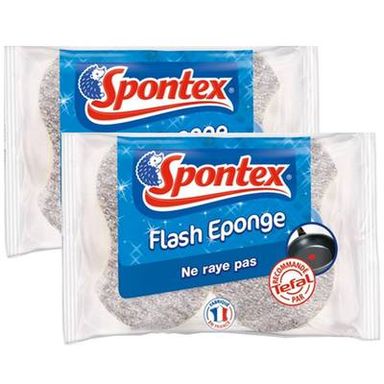 Spontex Éponges grattantes flash, Lot de 2x2 pièces