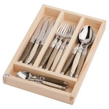 Laguiole Coffret Ménagère Lin, 24 pièces
