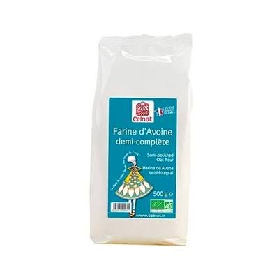 Celnat Farine d'avoine semi-complet bio, 500g