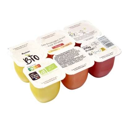 Auchan BIO Fromage frais aux fruits bio, 6x50g