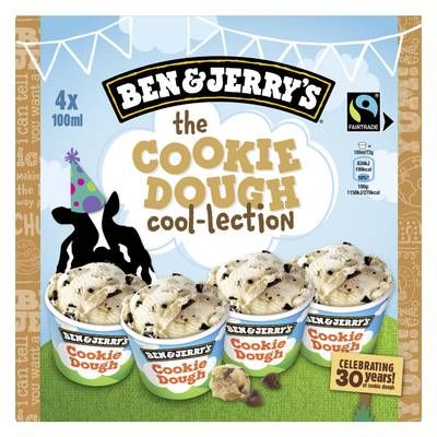 Ben&Jerry's Crème glacée Cookie Dough, 4x72g