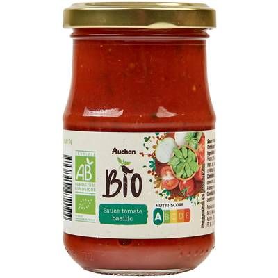 Auchan BIO Sauce tomate au basilic Bio en bocal, 200g