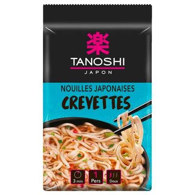 Tanoshi - Japon Nouilles de blé instantanées asiatiques saveur crevette, 85g