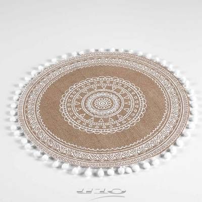 Douceur D Interieur Set de table en jute Renata Blanc, 38 cm