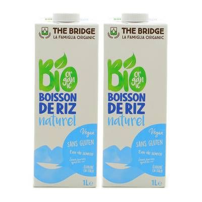 The Bridge Boisson au riz, nature, bio, Lot de 2x1L