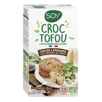 Soy Croc Tofu Chèvre et Epinards Bio aux Graines de Pavot, 2x100g