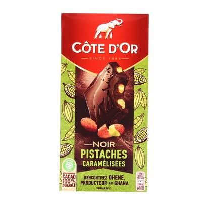 Côte d'Or Chocolat noir aux pistaches caramélisées, 180g