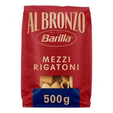 Barilla Al Bronzo Pâtes Mezzi Rigatoni Premium, 500g