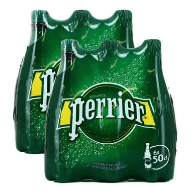 Perrier Eau gazeuse minérale naturelle, Lot de 2 - 6x50cl