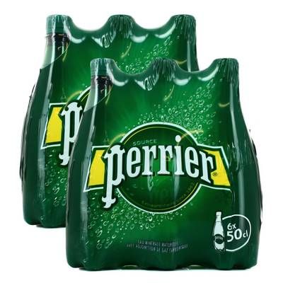 Perrier Eau gazeuse minérale naturelle, Lot de 2 - 6x50cl