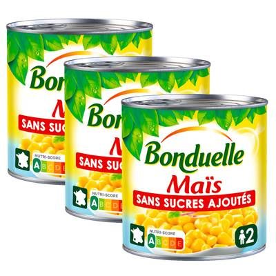 Bonduelle Maïs Sans Sucres Ajoutés, Lot de 3x285g