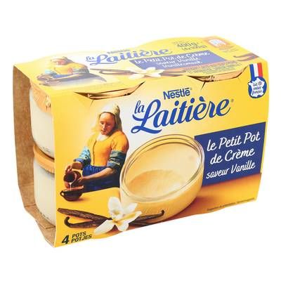 La laitière Petit Pot de Crème Saveur Vanille, 4x100g