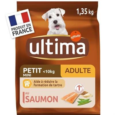 Affinity - Ultima Croquettes Saumon Aide à la Réduction du Tartre pour chien mini adulte, 1,35kg