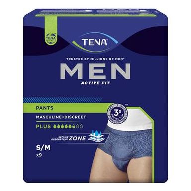 Tena Men Protection homme active fit plus bleu marine Taille M, 9  pièces