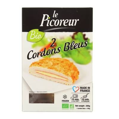Le Picoreur Cordons bleus à l'emmental Bio, 2x100g