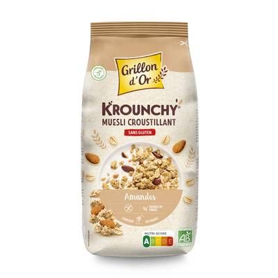Grillon Or Céréales Museli Krounchy Amande et Avoine sans gluten BIO, 500g