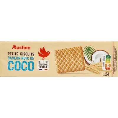 Auchan Petits biscuits saveur noix de coco, 150g
