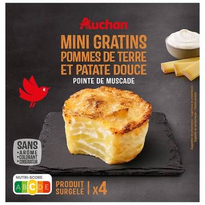 Auchan Mini gratin pommes de terre patate douce, 480g