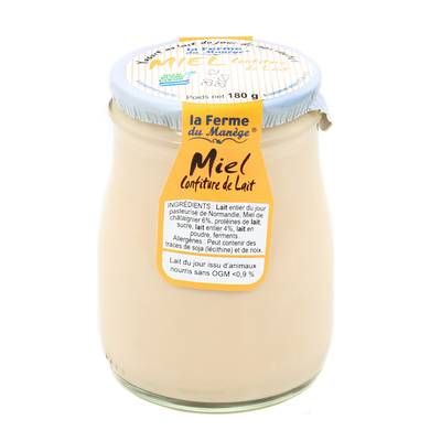 La Ferme du manège Yaourt Miel-confiture de lait au lait entier, 180g