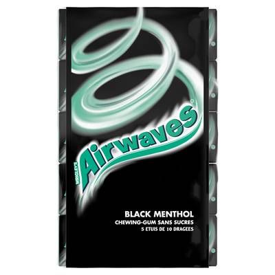 Airwaves Black Menthol, 5x10 dragées