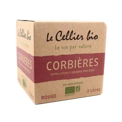 Corbières Rouge AOP Le Cellier Bio 13°, Bag in box 3L